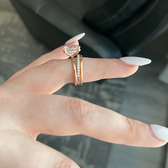 3ct crushed ice moissanite engagement set - Picture 5 of 6